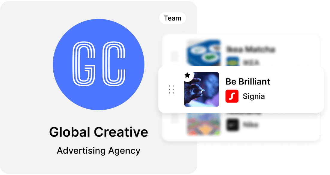 Team profile showing featured projects and client connections