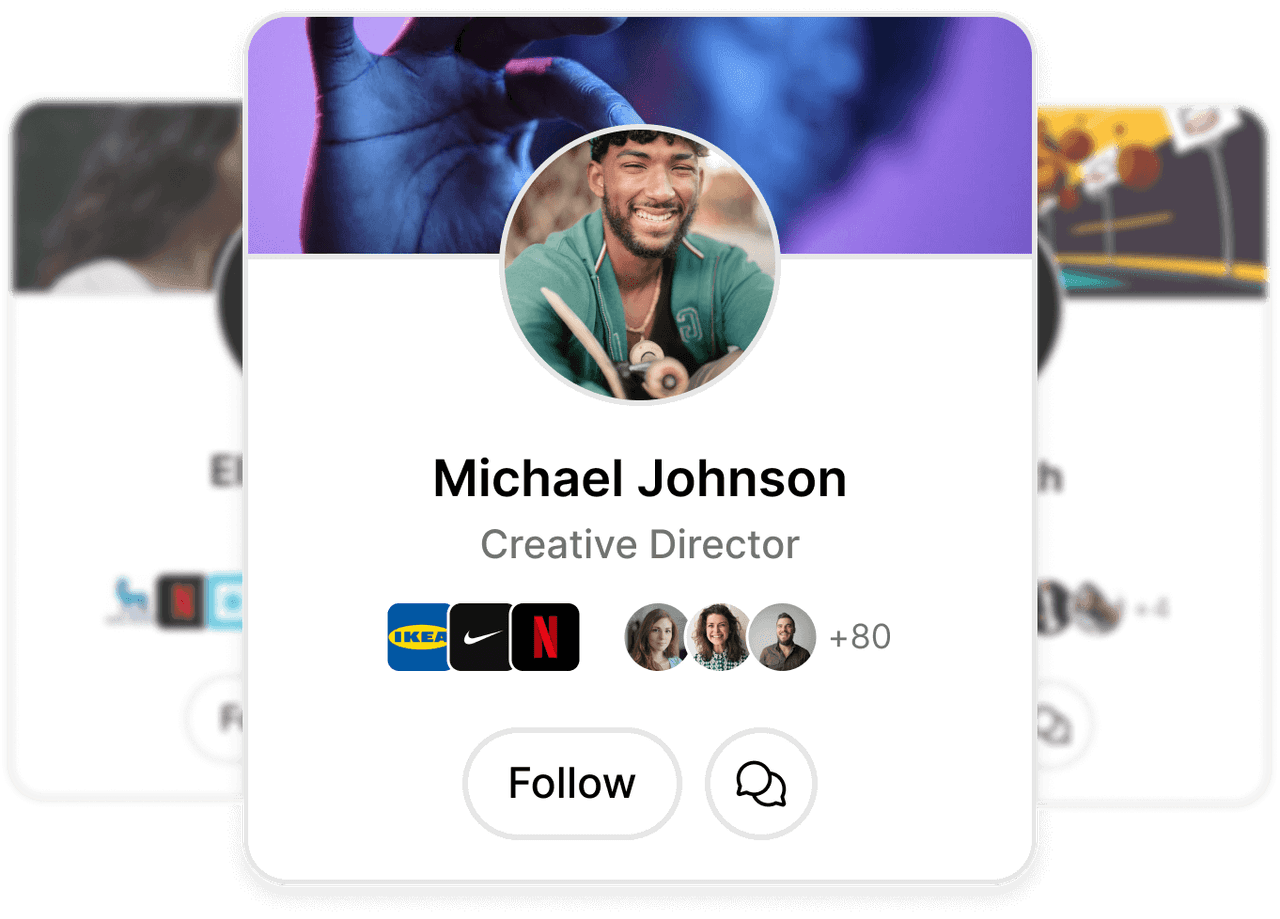 Freelancer marketplace showing verified professionals and their skills